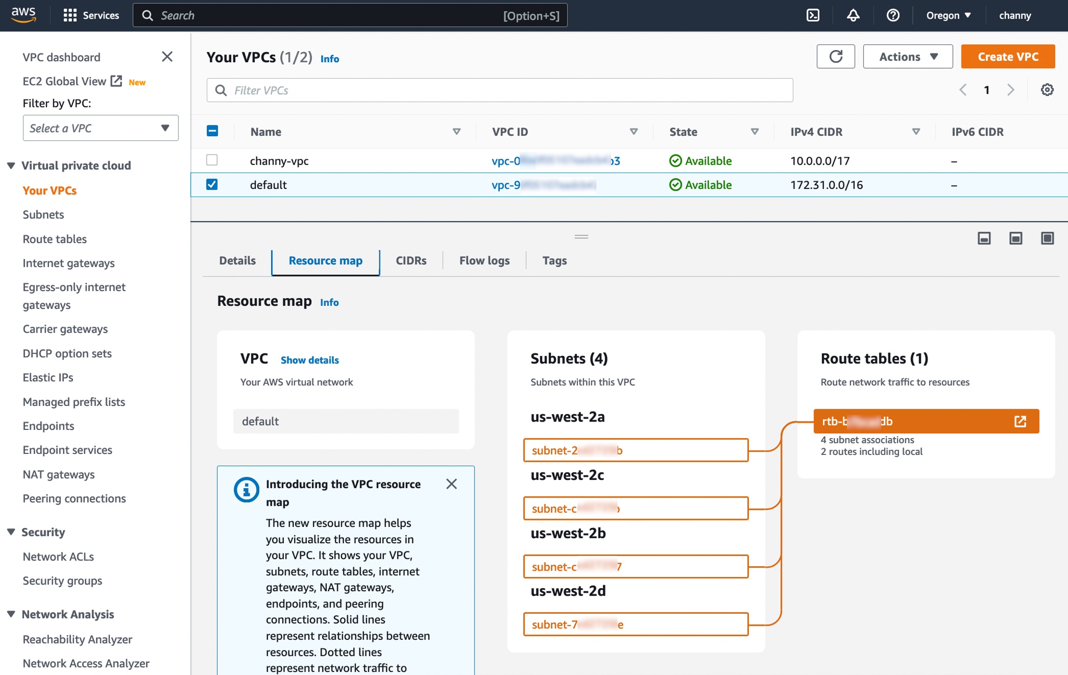 Pierwsze kroki z VPC Resource Map