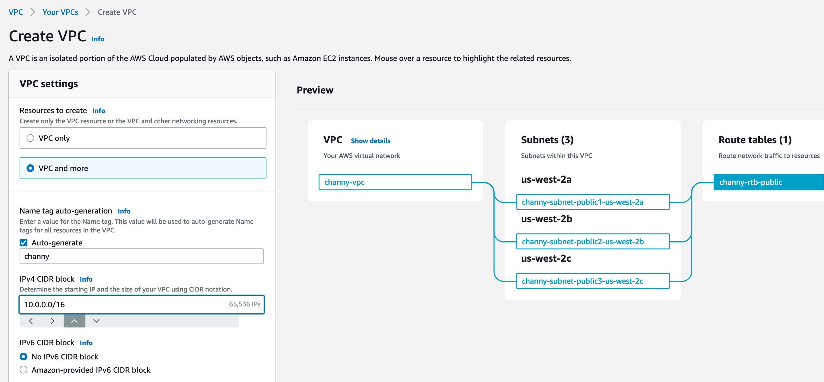 Pierwsze kroki z VPC Creation Experience