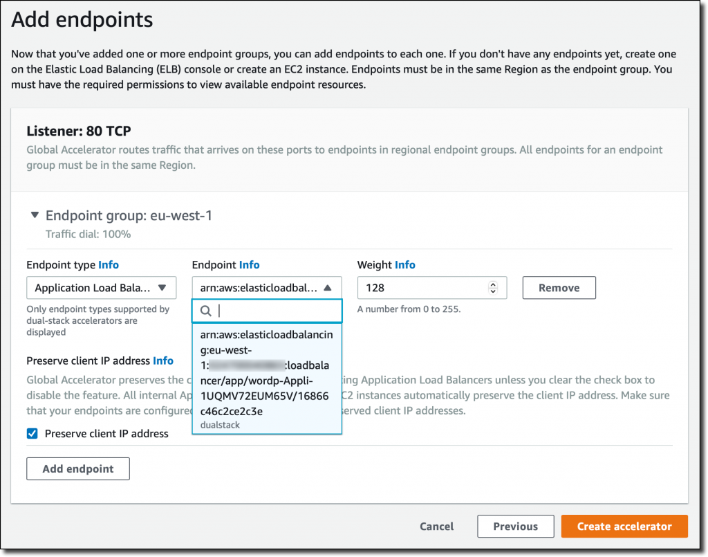 aws global accelerator ipv6 endpoint