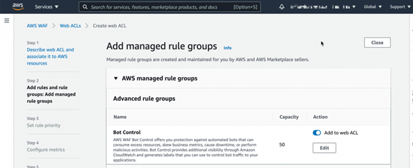 AWS WAF Bot Control