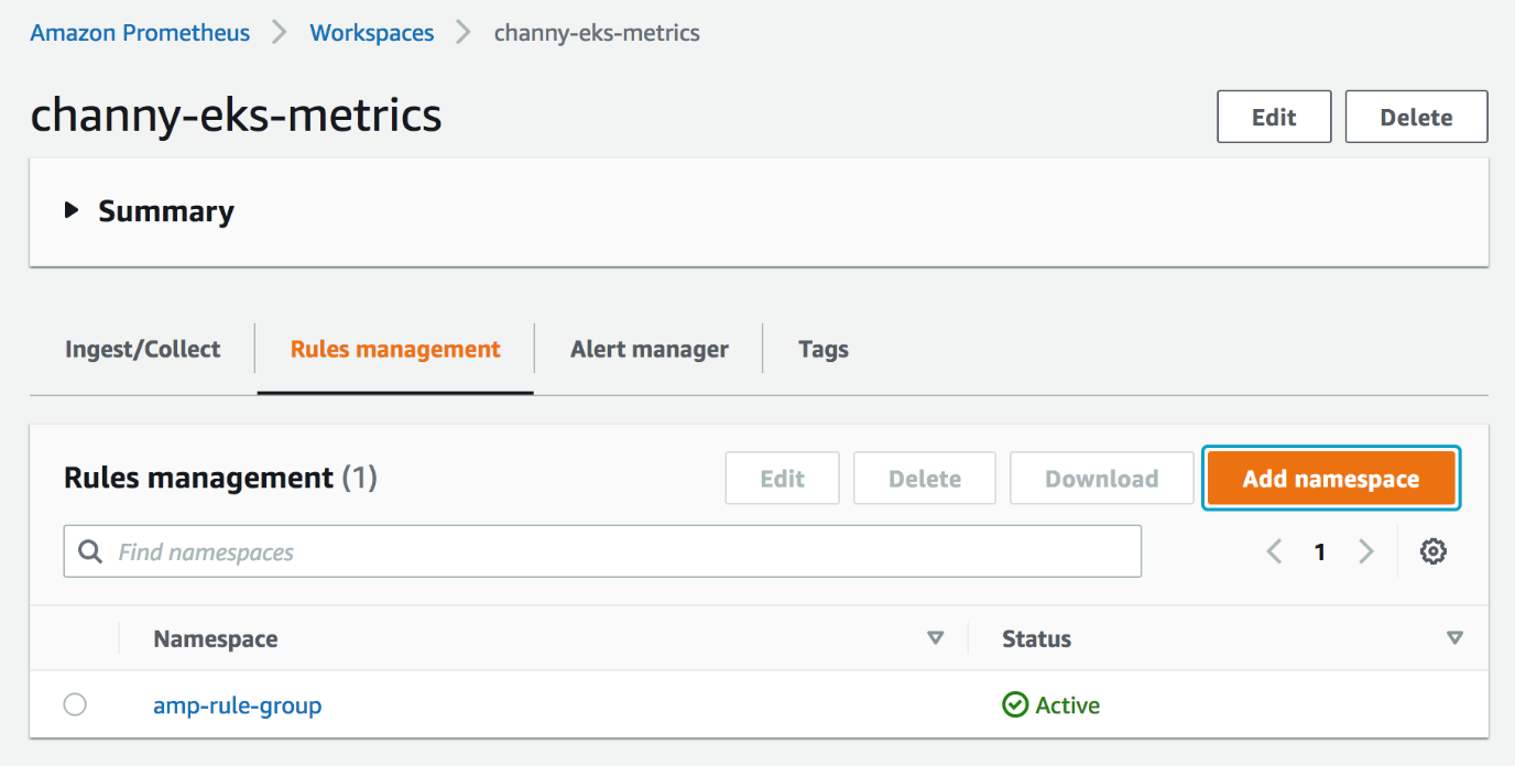 channy eks metrics