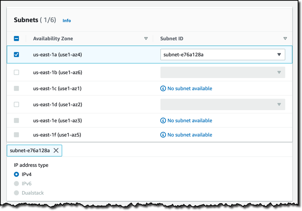 datasync endpoint subnet