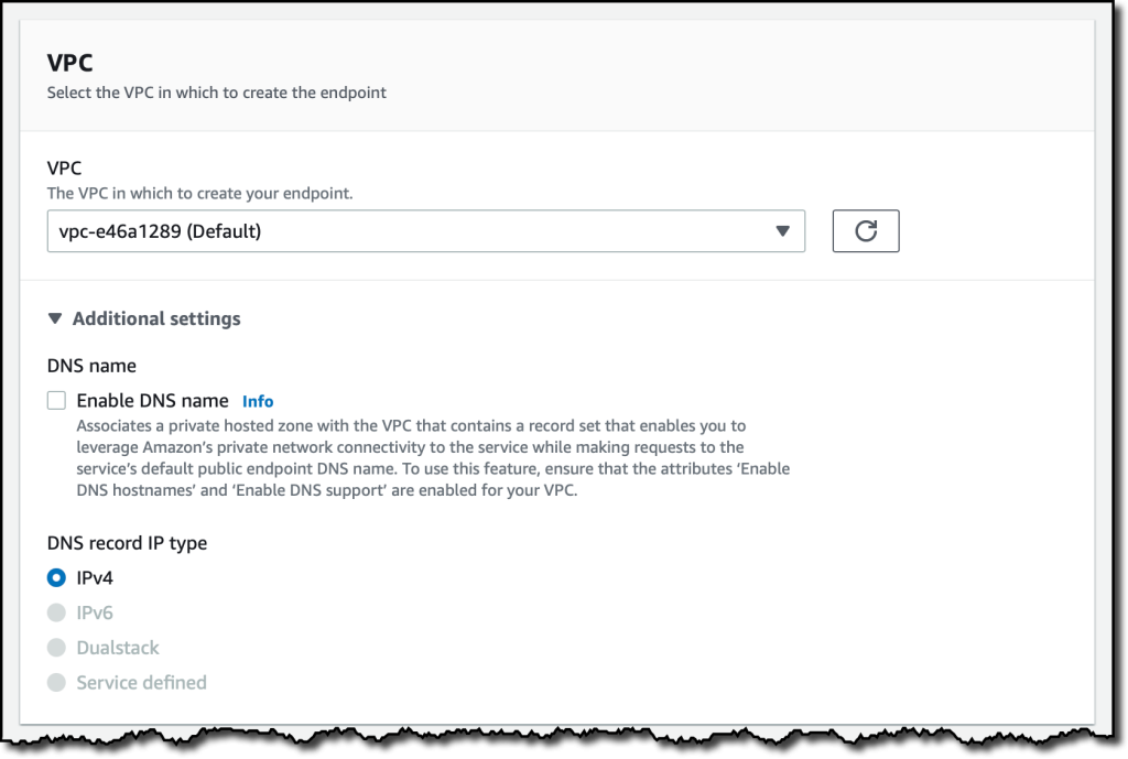 datasync endpoint vpc