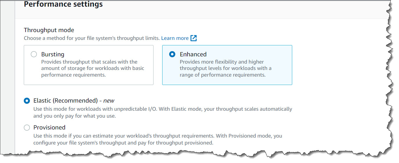 New – Elastic Throughput