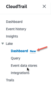 Select Dashboard under Lake