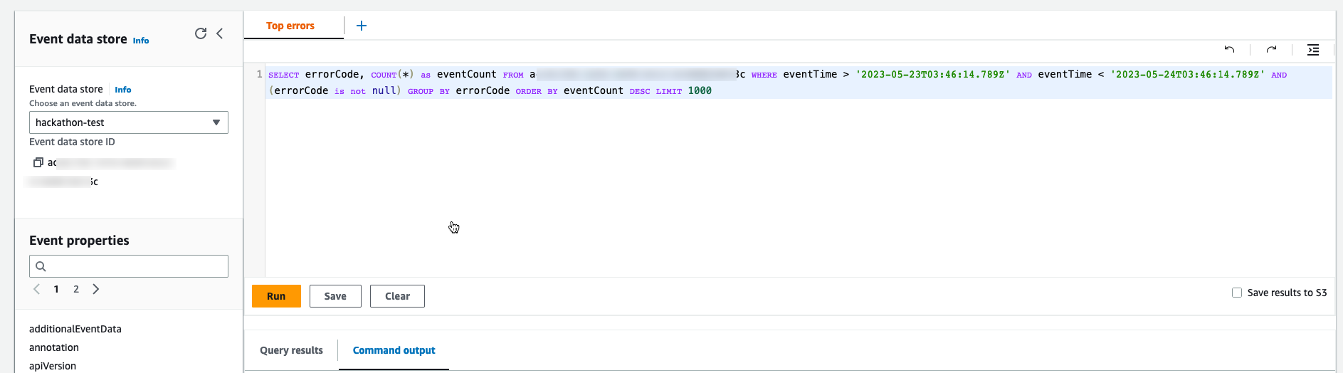 Modify query in the Lake Query editor