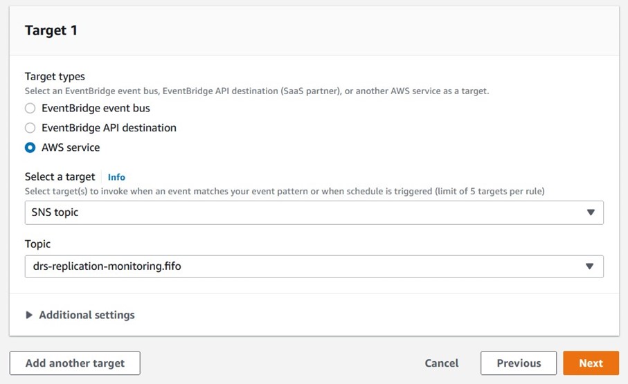 Monitorowanie odzyskiwania po awarii AWS Elastic Disaster Recovery_4