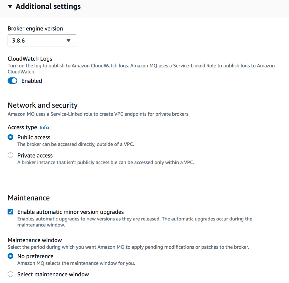 additional settings MQ