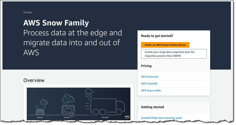 AWS Snow Family Console 