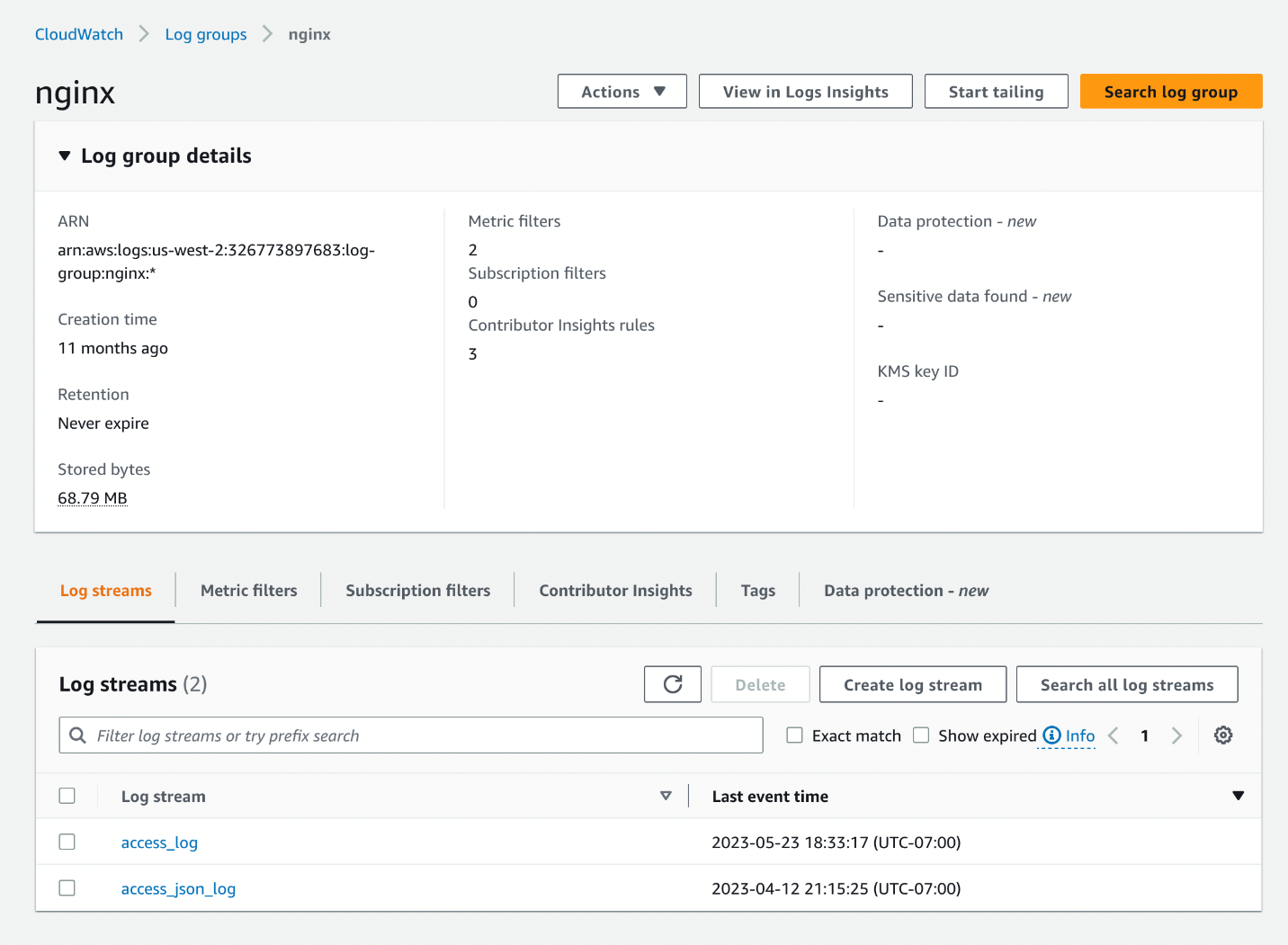 Uzyj uslugi Amazon CloudWatch Contributor Insights do ogolnej analizy logow NGINX 