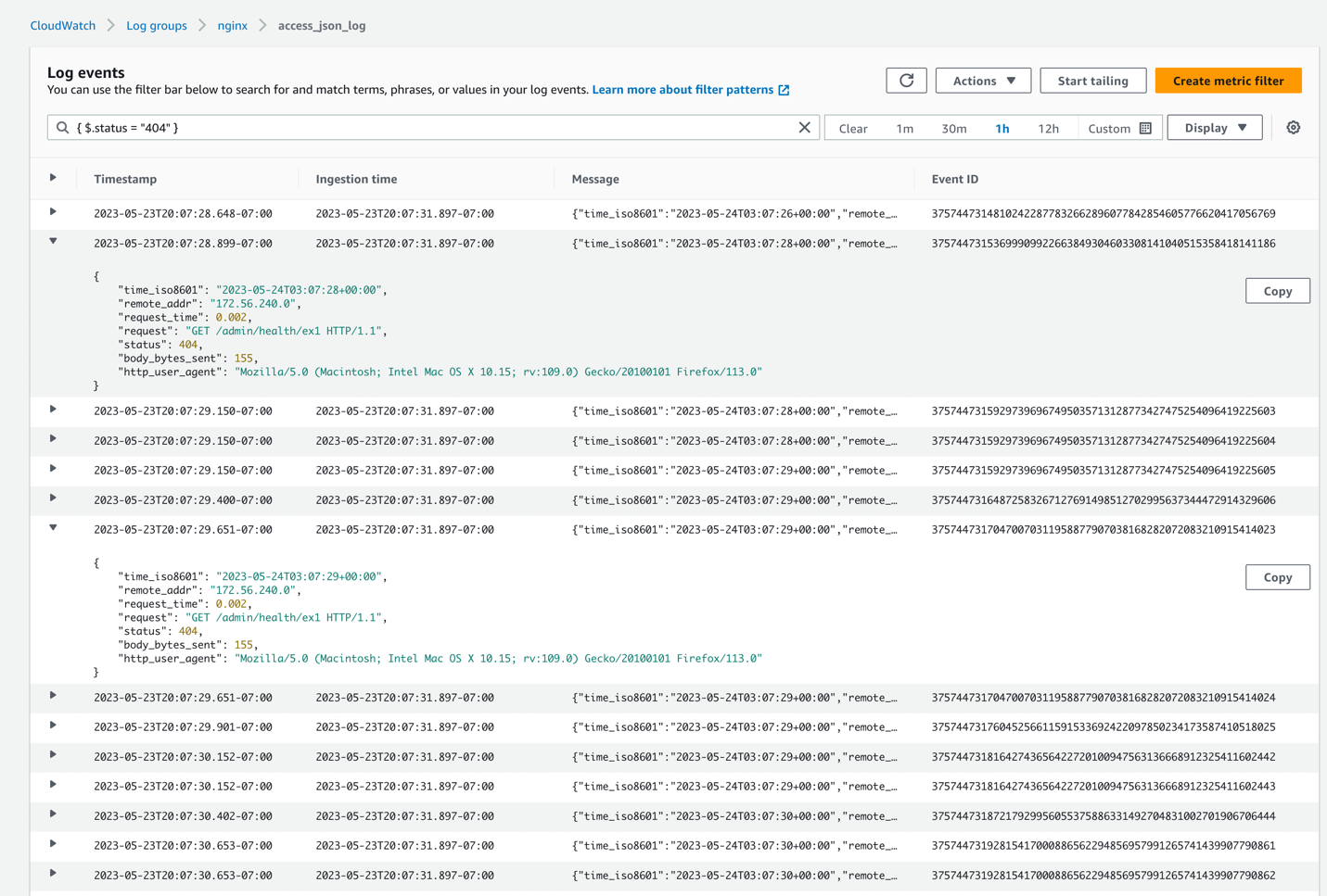 Uzyj uslugi Amazon CloudWatch Contributor Insights do ogolnej analizy logow NGINX 