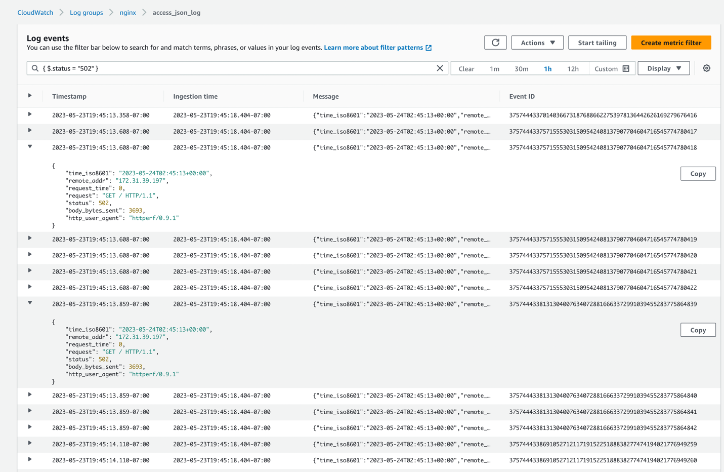 Uzyj uslugi Amazon CloudWatch Contributor Insights do ogolnej analizy logow NGINX 