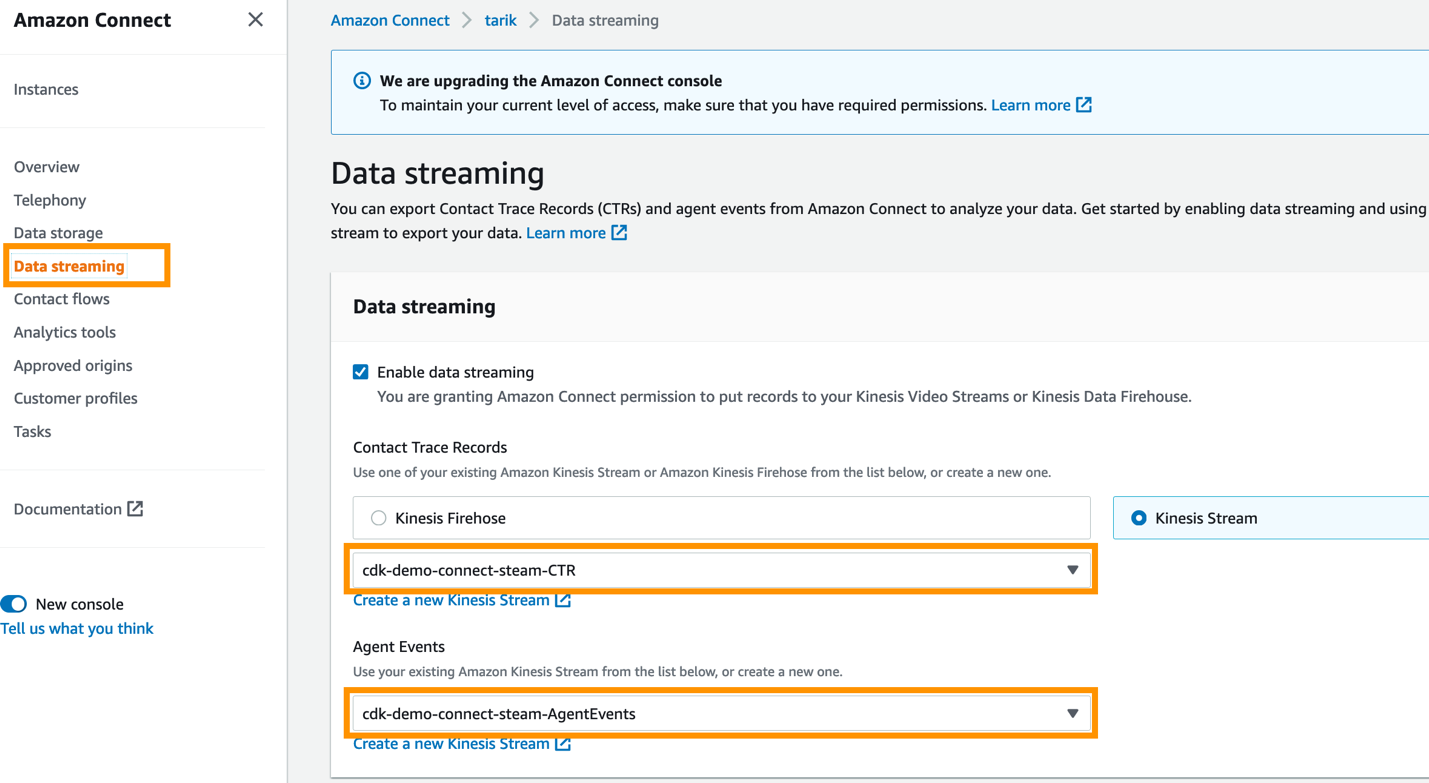 Zautomatyzuj strumieniowanie danych Amazon Connect za pomocą AWS CDK